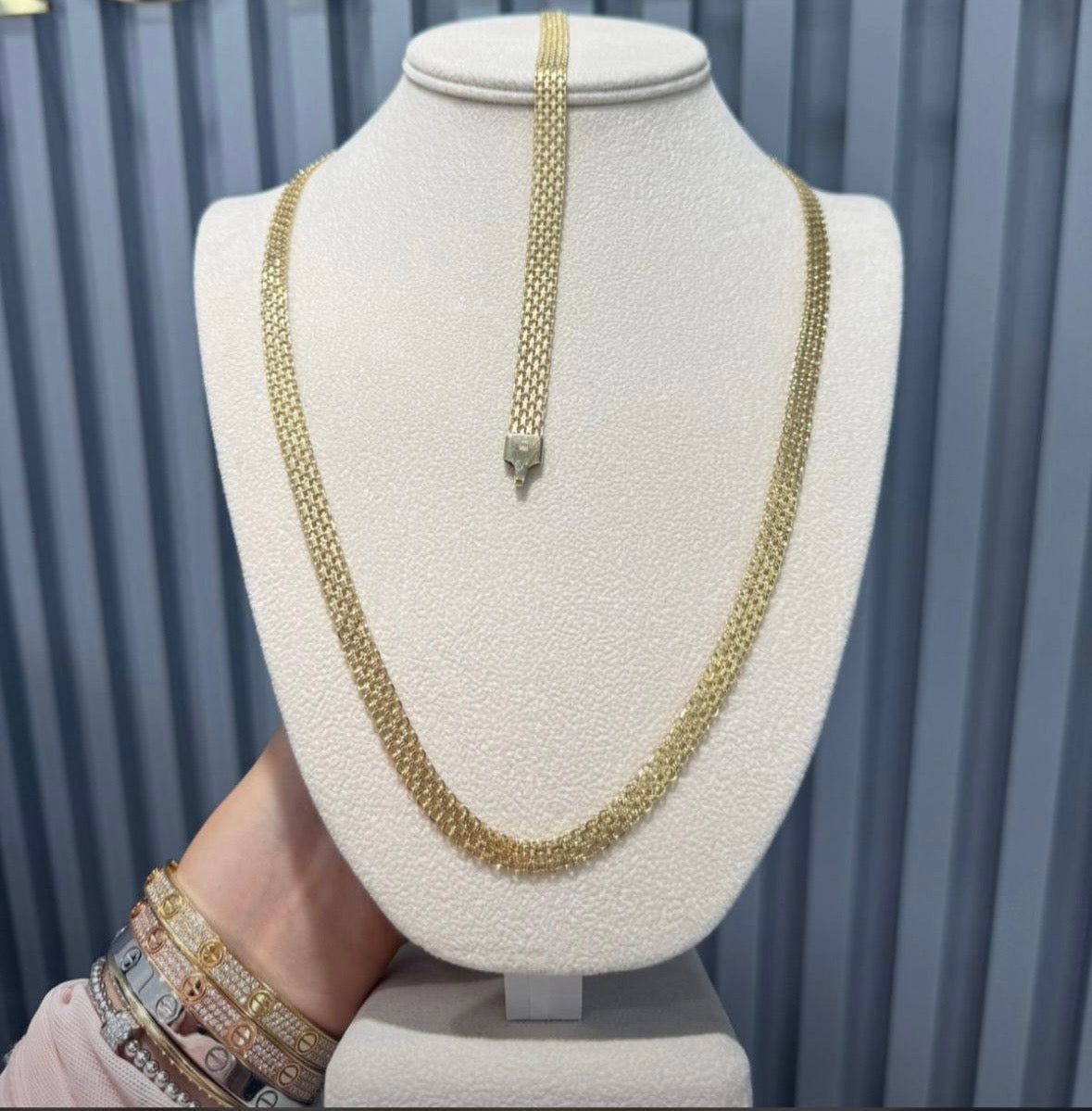 CADENA TEJIDO CHINO 18K aprox 23g 60cm