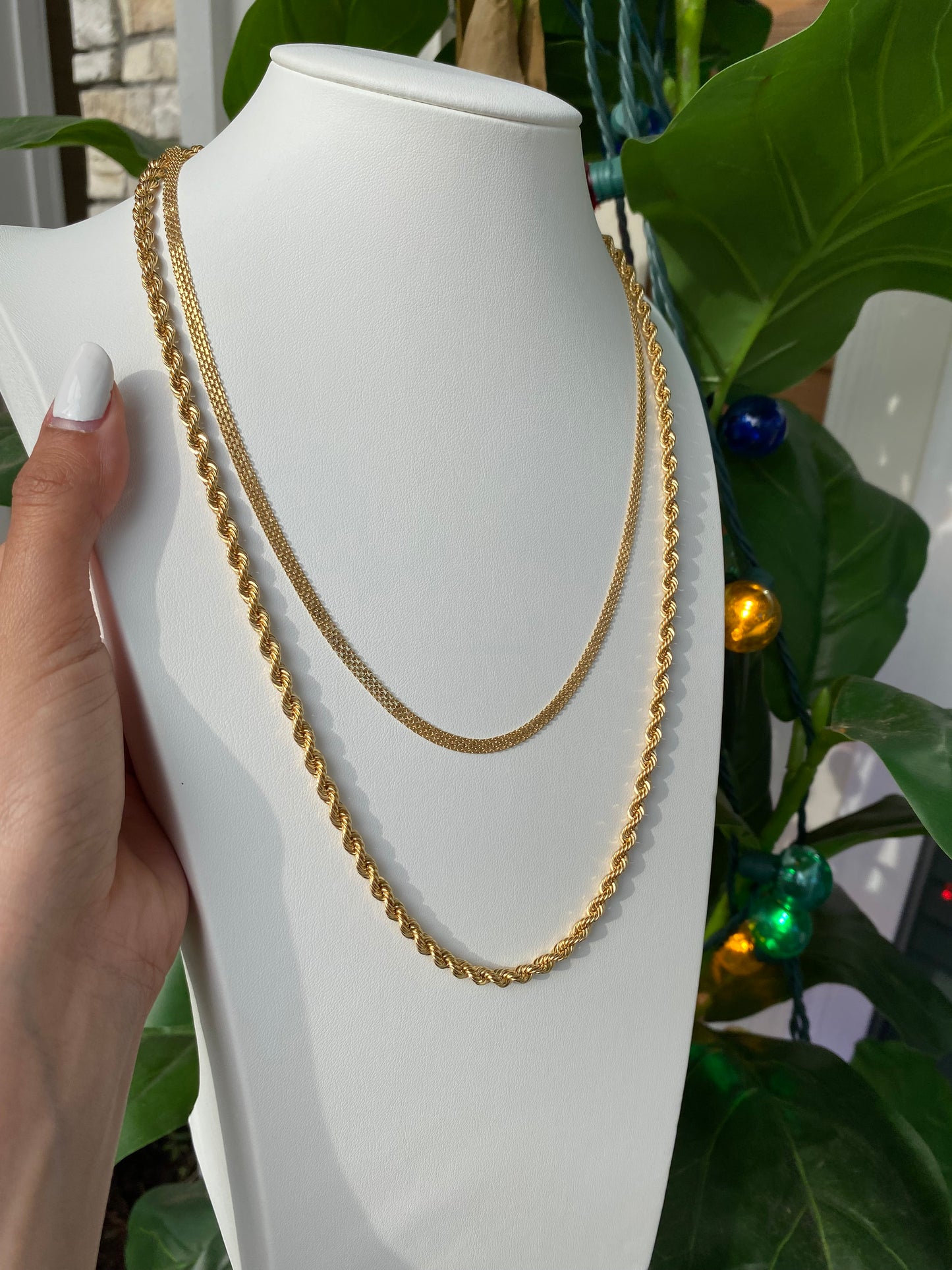 CADENA TEJIDO CORDON 18K