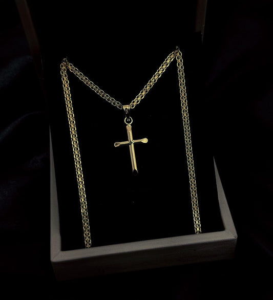 Cadena tejido chino + dije 18K
