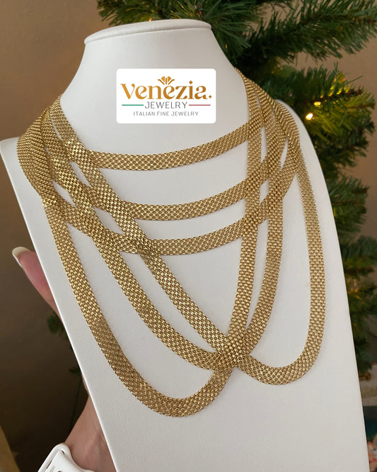 CADENA TEJIDO CHINO GRANDE 18K 60CM