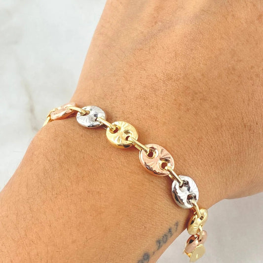 GUCCI BRACELET 18K 3 oros aprox 13g