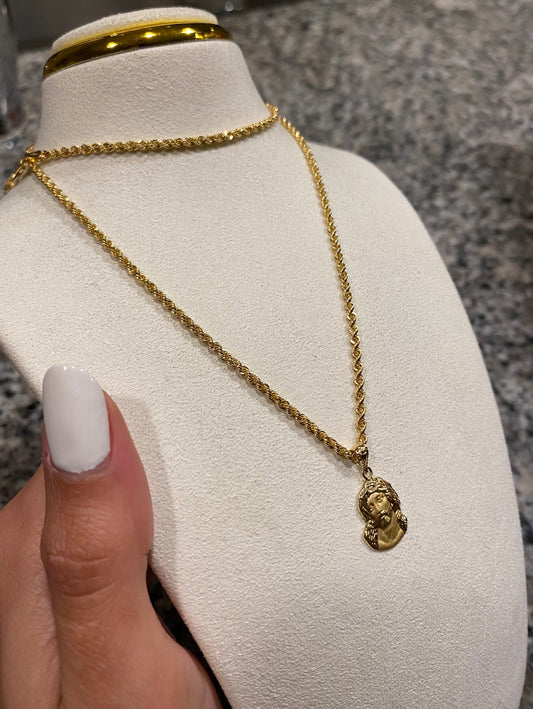 ROPE CORDON SAN FCO 18K CHRIST FACE 18K